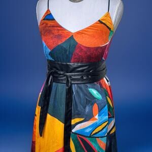 Nicole Miller Colorful Maxi Dress - Boho Summer - Vacation- Sundress - Luxe